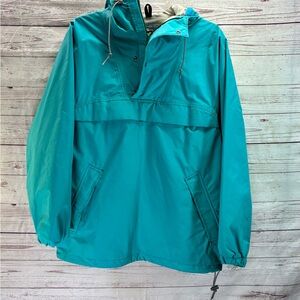 Vintage Woolrich Womens Blue Outdoor Waterproof Jacket Lined Raincoat Hooded USA